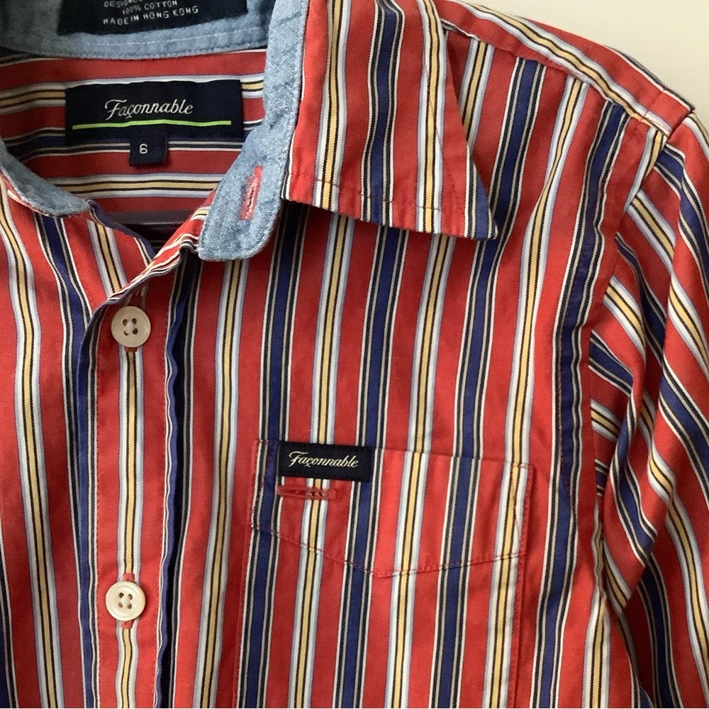 Faconnable Boys Button Down Shirt, Sz 6